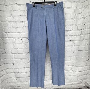 Southern Pines Pants Men’s 36x30 (37x30.5) Blue Cotton Flat Front Preppy